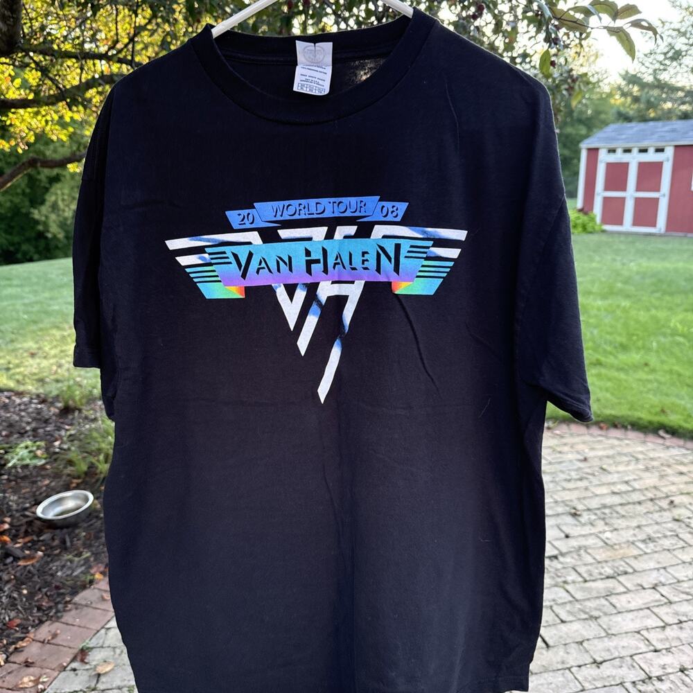 Van Halen Shirt Mens XL Black 2008 World Tour Graphic Band Tee Rock Concert